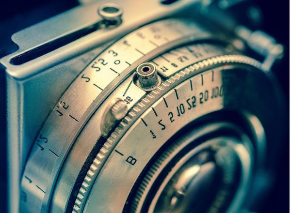 Vintage camera lens detail